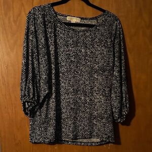 Michael Kors Black and White Patterned Blouse
